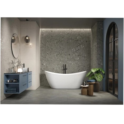 Opoczno Terrazzo stone grey mat płytka gresowa 59,8x119,8cm - aranżacja