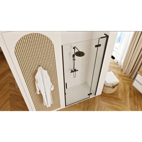 Rea Hugo drzwi prysznicowe uchylne 100x200, czarny