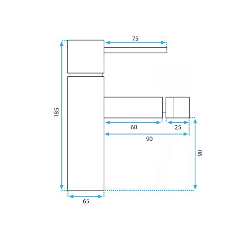 REA TESS bateria bidetowa, czarna