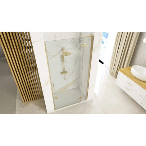 Rea Hugo drzwi prysznicowe uchylne 80x200, złoto szczotkowane