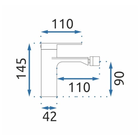 Rea Storm bateria bidetowa stojąca złota