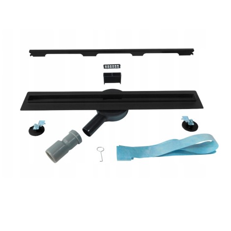 Estiva  Just turn slim odpływ liniowy z rusztem dwustronnym czarny 60 cm