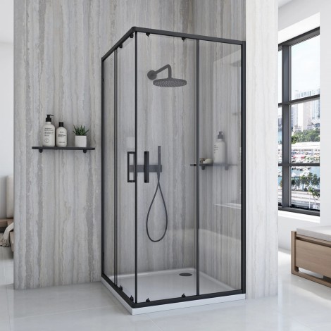 Rea City kabina prysznicowa black 80x80