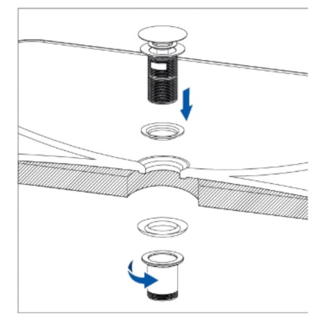 Deante Bianco korek click-clack umywalkowy okrągły z tuleją