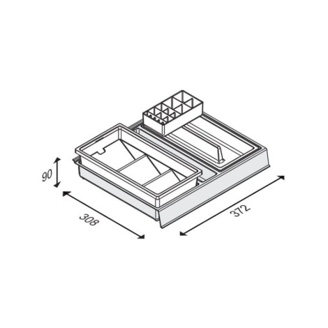 Elita organizer modułowy antracyt mat l40