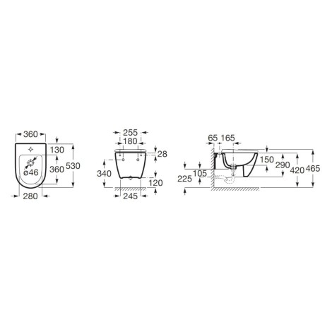 Roca Ona bidet wiszący biały