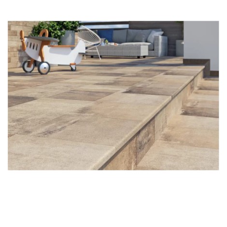 Paradyż Scandiano ochra struktura klinkier stopnica prosta kapinos 30x33cm - aranżacja