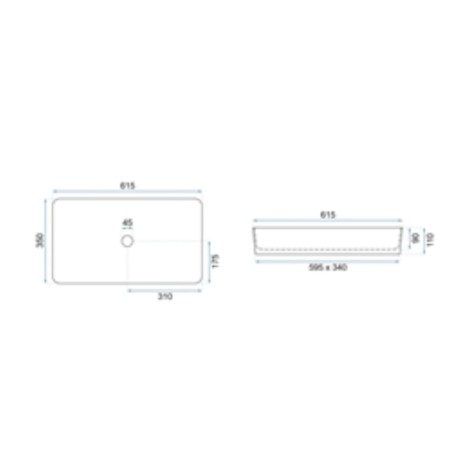 Rea Denis umywalka nablatowa 615x350x110 mm