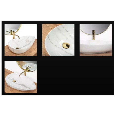 Rea Greta umywalka nablatowa bianco shiny 65,5x40cm - aranżacja