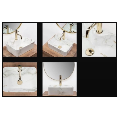 Rea Kelly Mini Shiny Aiax umywalka nablatowa 41x31cm - aranżacja