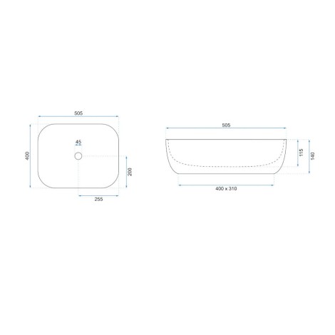 Rea Mona umywalka nablatowa biała