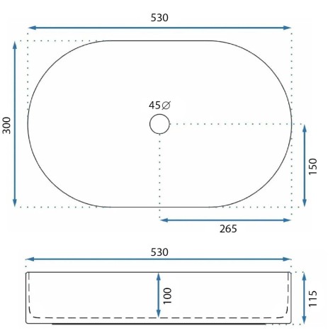 Rea Layla umywalka nablatowa 53x30