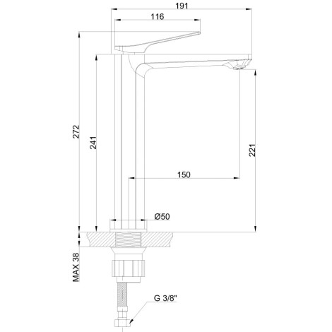 Invena Neri bateria umywalkowa czarna-2