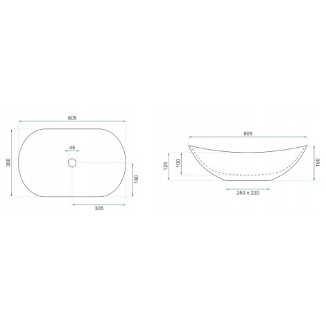 Rea Royal granit matt umywalka nablatowa
