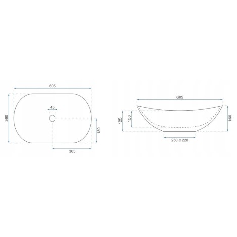 Rea Royal lava matt umywalka nablatowa