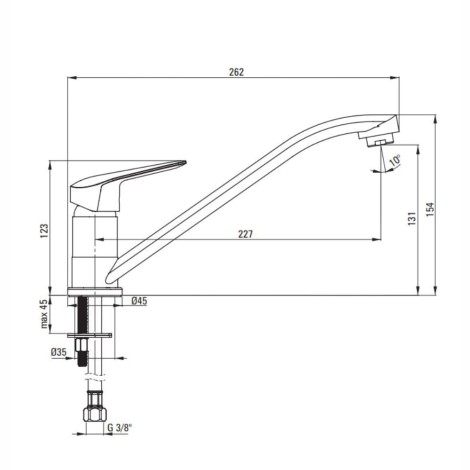 Deante Boro bateria zlewozmywakowa stojąca chrom