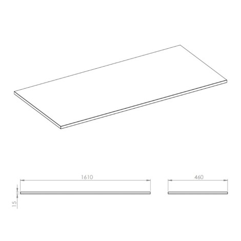 Elita blat marmurowy 160x46x1,5 cm antracyt mat