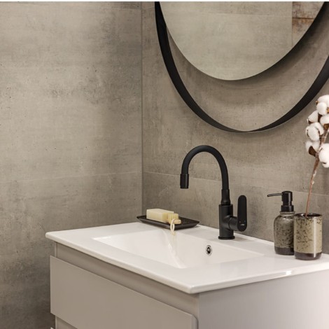 Kuchinox Dima bateria umywalkowa stojąca z elastyczną wylewką czarna