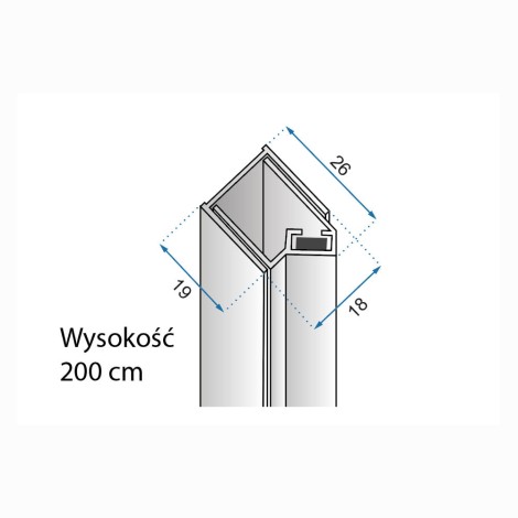 Rea Hugo Brush listwa magneteczna złota - rysunek techniczny.