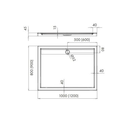 Schedline Estra brodzik prostokątny 90x12