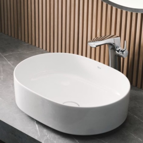 Roca Inspira roun umywalka nablatowa 500 x 370 x 140 mm biały mat