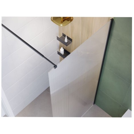 Invena Walk in kabina ryfl czarny 110x200cm