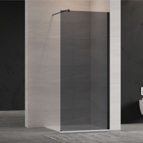 Invena kabina Walk-in II 800X2000 mm profil czarny szkło grafit
