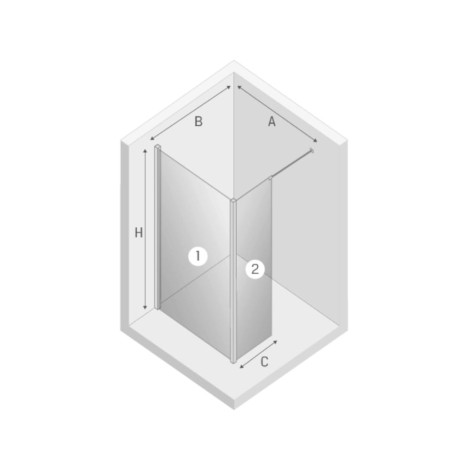 New Trendy New Modus kabina walk-in 1000x2000mm chrom