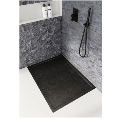 Schedpol Omega Black stone brodzik prostokątny 80x140cm-aranżacja