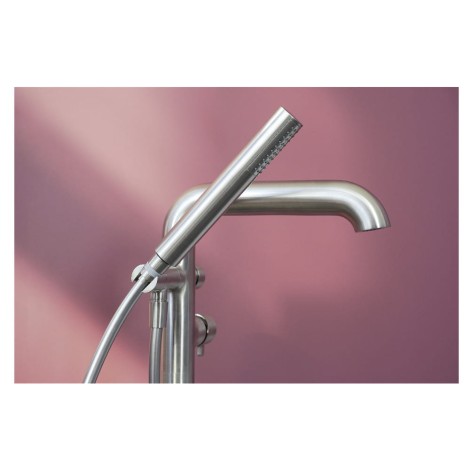 Deante  Silia bateria wannowa wolnostojąca z kompletem natryskowym stal