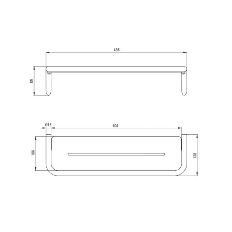 Deante Silia półka ścienna stal szczotkowana