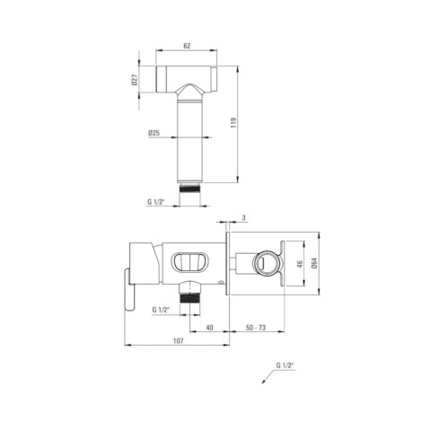 Deante Silia bidetowa podtynkowa ze słuchawką bianco