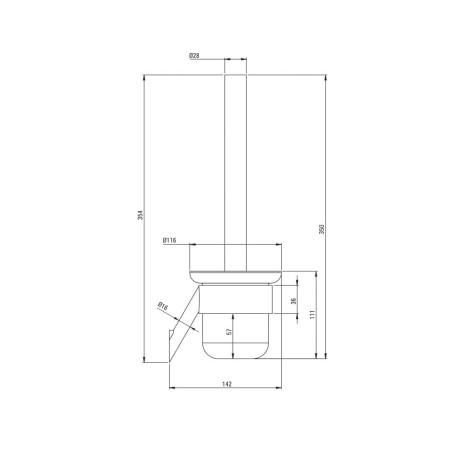 Deabte Silia szczotka wc z pojemnikiem wisząca stal szczotkowana