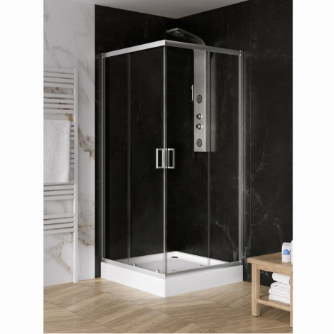 New Trendy Linia Basic Suvia kabina prysznicowa kwadratowa + brodzik 90 x 90 x 201 cm.