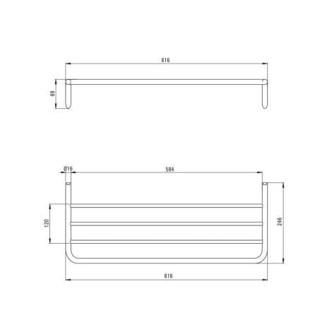 Deante Silia półka żeberkowa stal szczotkowana