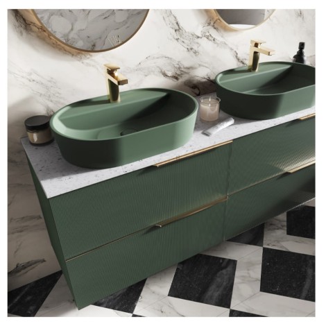 Elita Babette umywalka nablatowa 62x41 forest green mat