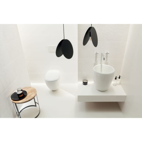 Tubądzin Unit Plus white płytka ścienna 32,8x89,8 - aranżacja.