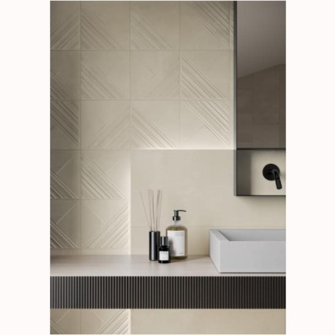 Paradyż Calm beige rektyfikowana płytka ścienna 19,8 x 19,8 cm - aranżacja.