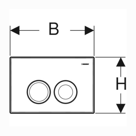 Geberit Delta 25 przycisk spłukujący chrom - rysunek techniczny.
