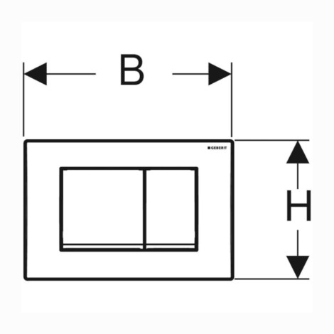 Geberit Delta 30 przycisk spłukujący chrom - rysunek techniczny.
