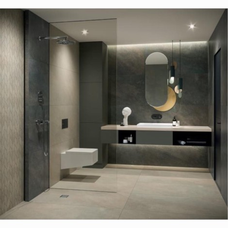 Paradyż Smoothstone umbra rektyfikowana płytka gresowa 59,8x119,8 cm - aranżacja.