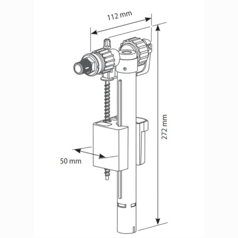 Siamp Compact95L zawór napełniający 3/8'' - rysunek techniczny.