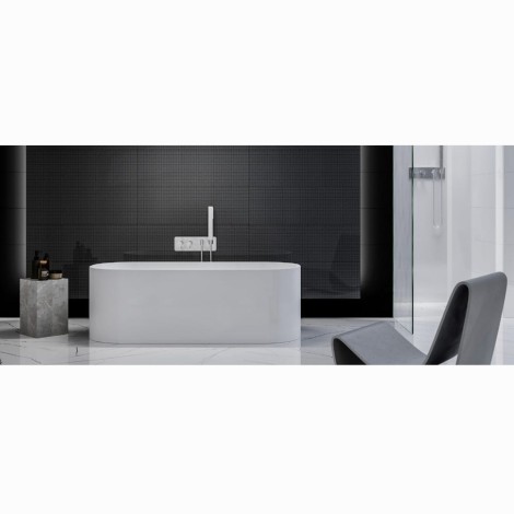 Bianca Tiffany black decor płytka ścienna 30x90 cm - aranżacja.
