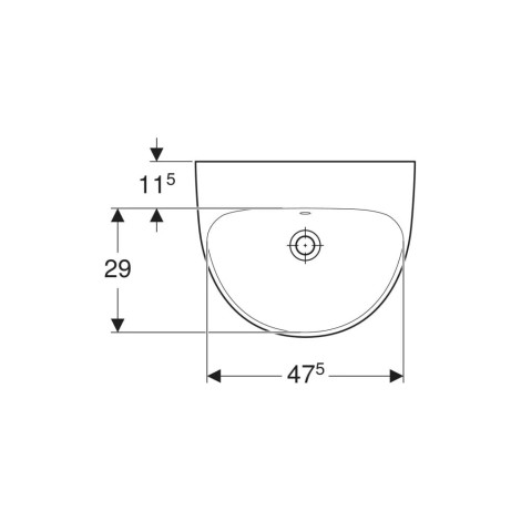 Geberit SELNOVA umywalka ścienna owalna 55x44cm