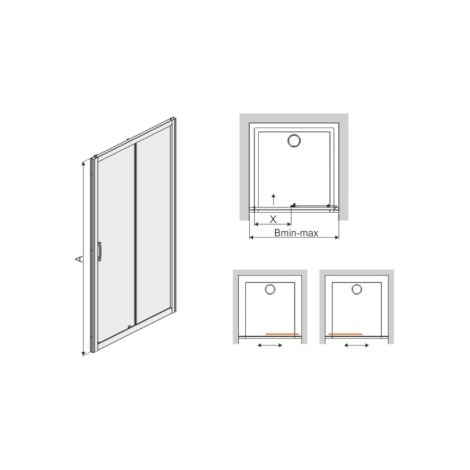 Sanplast TX5B drzwi prysznicowe przesuwne 100cm