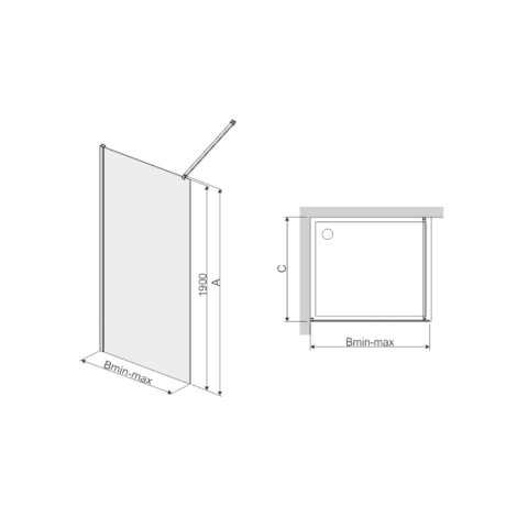 Sanplast Walk-in  P/TX5B 110 szkło transparentne profil srebrny mat