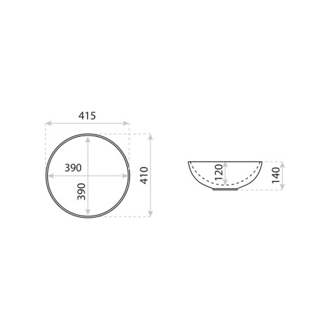 Lavita Round umywalka nablatowa 41x41