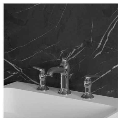 Omnires Art Deco bateria umywalkowa 3-otworowa chrom - aranżacja