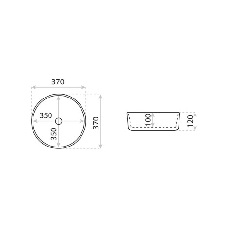 Lavita Merida Black umywalka nablatowa 37x37