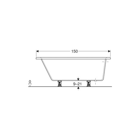 Geberit Selnova wanna asymetryczna narozna prawa 150x100 cm